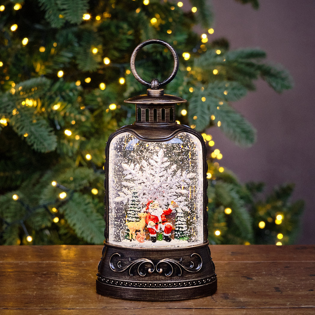 Rotating Santa Scene Lantern Water Spinner