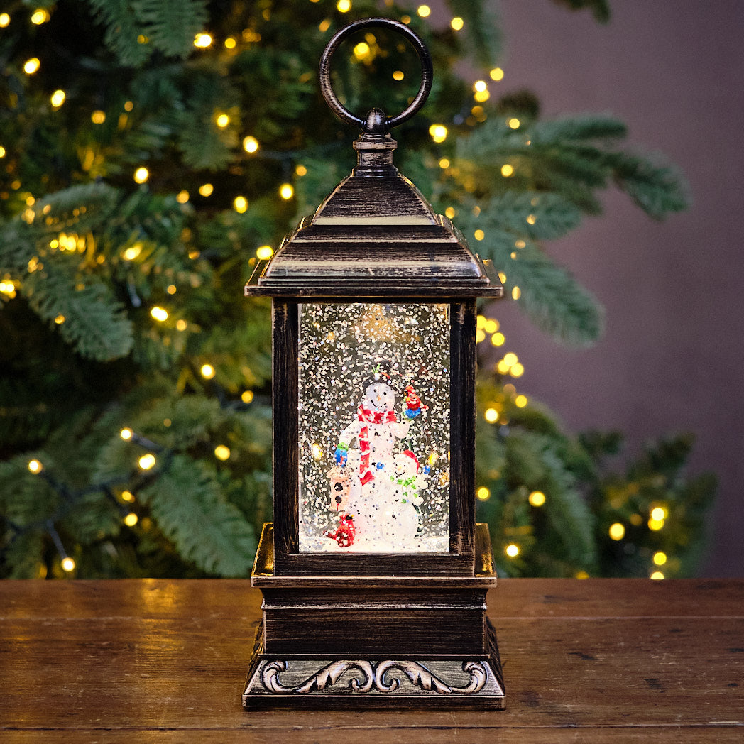 Small Snowman Lantern Water Spinner