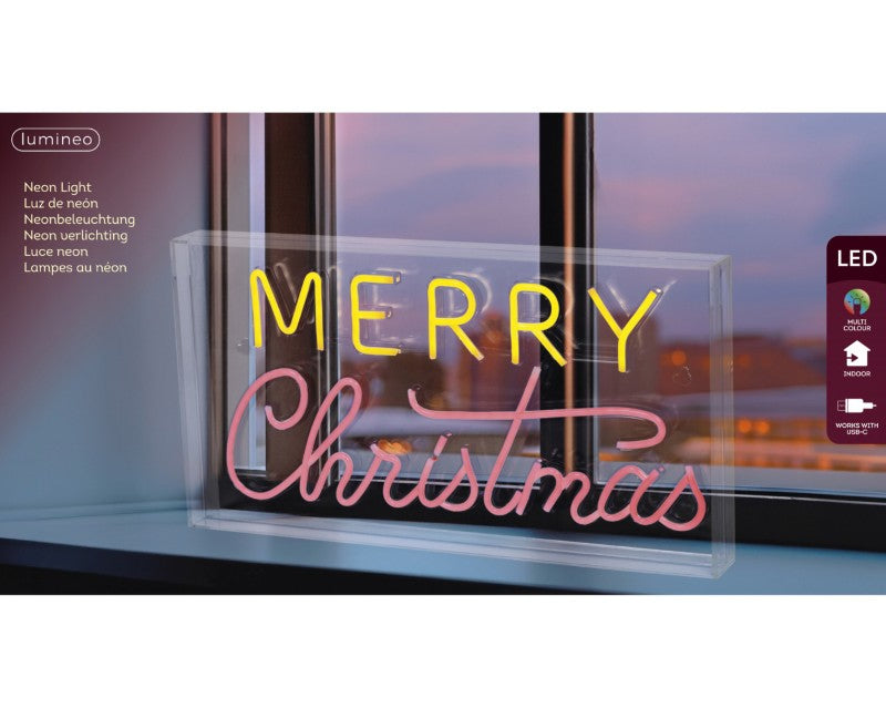 USB Neon Merry Christmas Sign