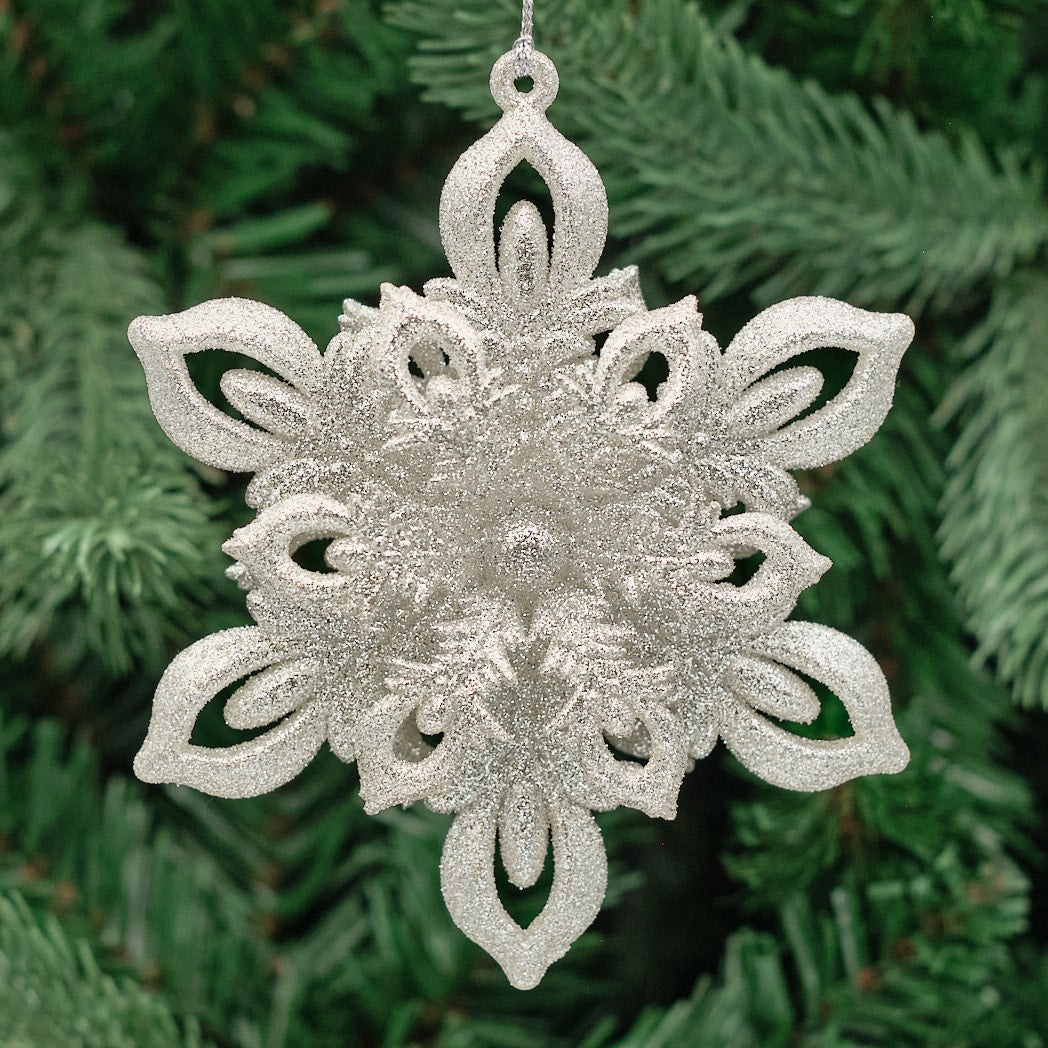 Champagne Silver Layered Acrylic Snowflake Decoration