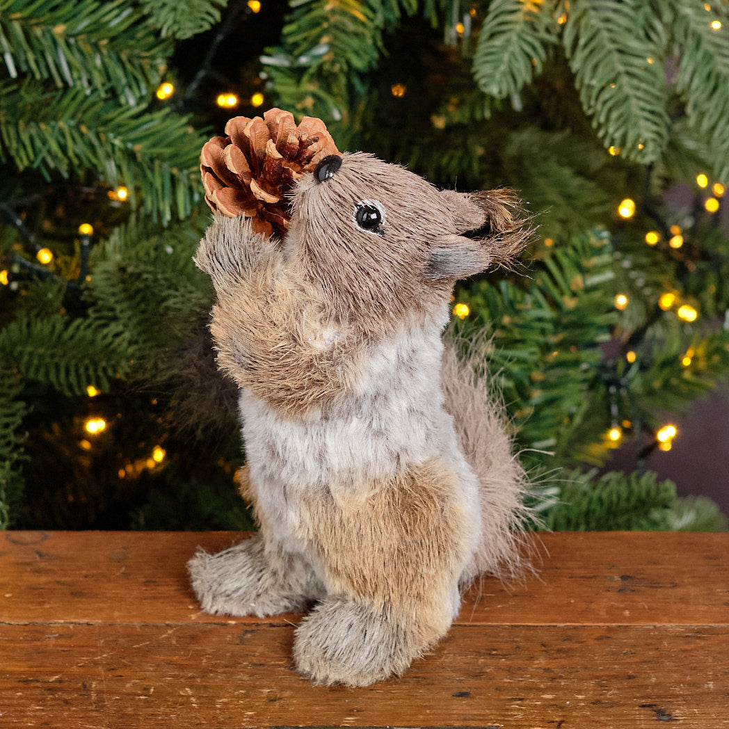 Grey Standing Squirrel Decoration