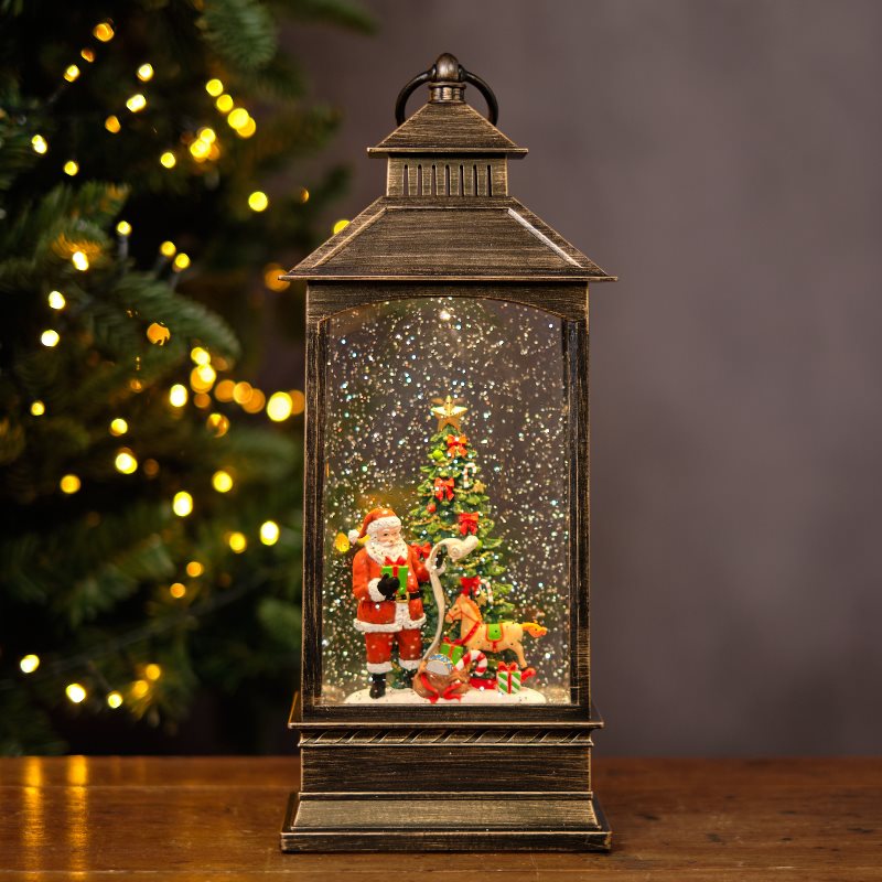 Large Santa Lantern Water Spinner