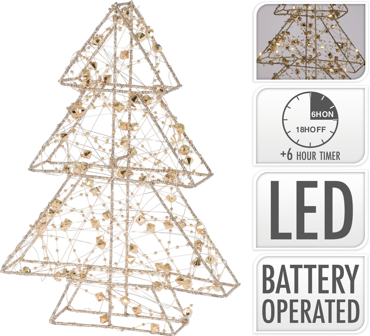 Light Up 30 LED Bead Christmas Tree