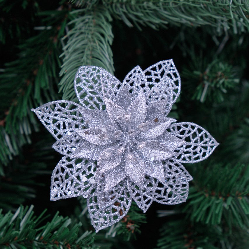 Mini Lace Poinsettia Clip-On