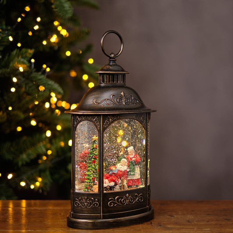 Musical Relaxed Santa Lantern Water Spinner