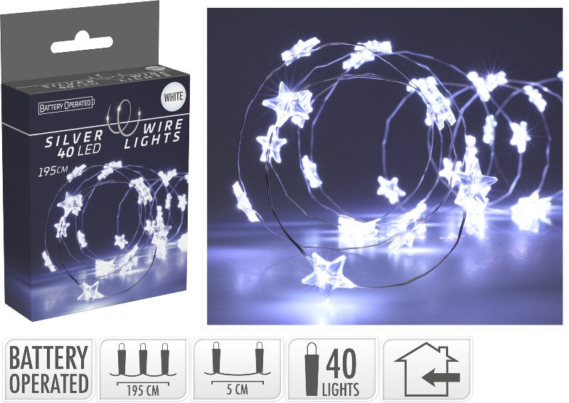 Indoor Star Battery Wire 40 LED Star Lights
