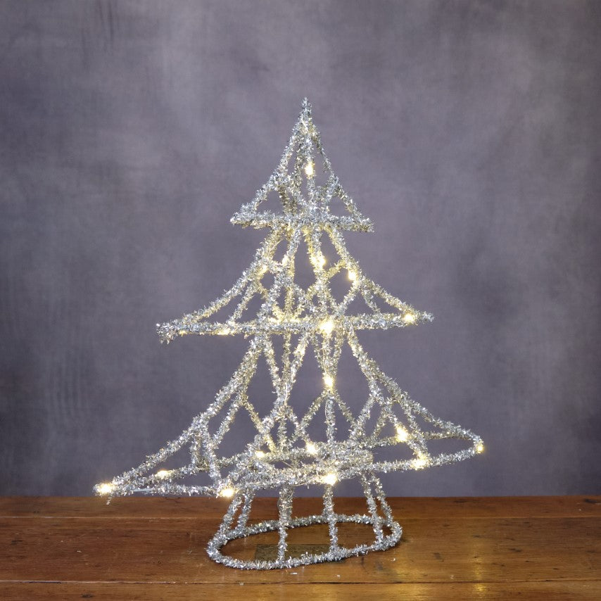 Light Up 30 LED Tinsel Christmas Tree