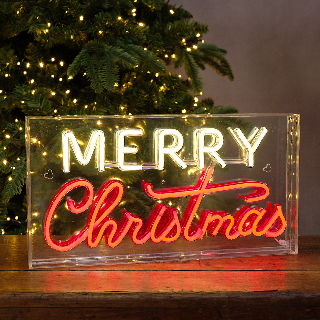 USB Neon Merry Christmas Sign