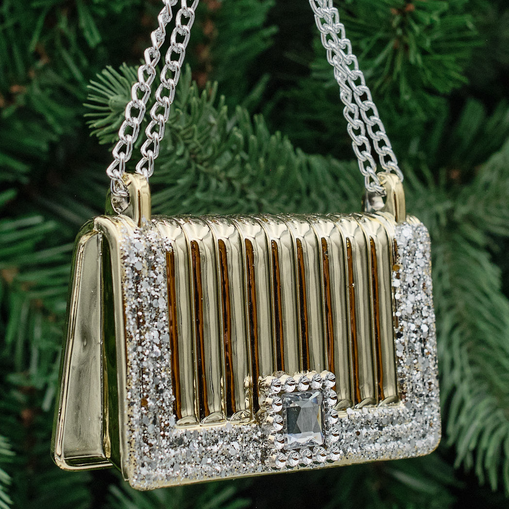 Gold &amp; Silver Jewelled Acrylic Handbag Decoration