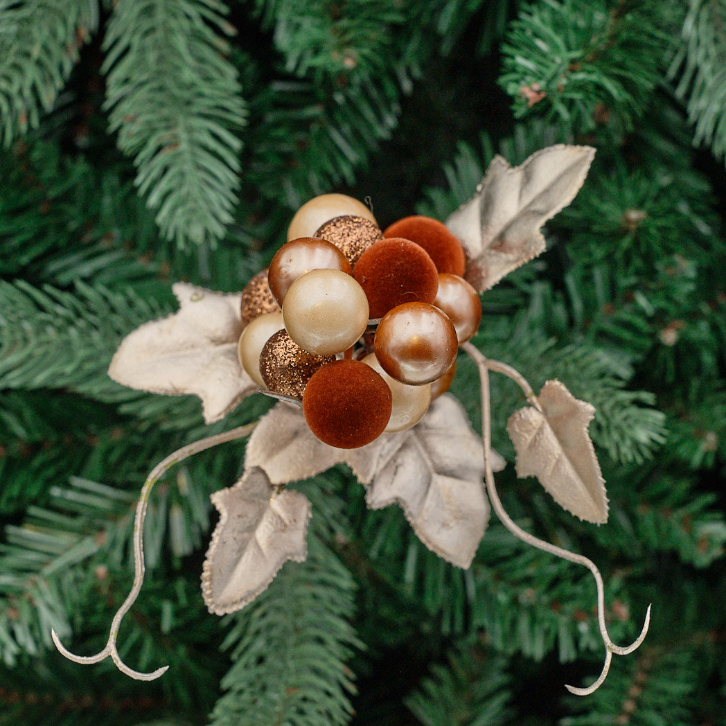 Cream &amp; Brown Mixed-Finish Berry Pick
