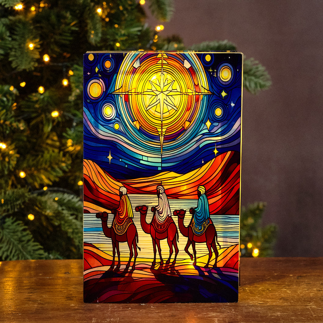 Three Wise Men LED Stained Glass Lamp