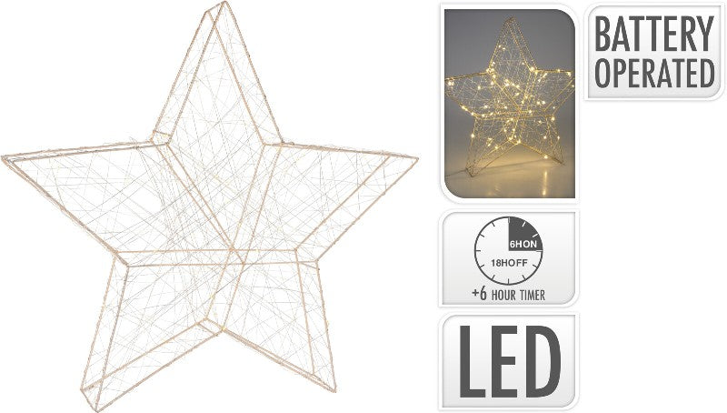 Light Up 60 LED Wire Star