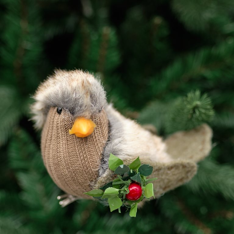 Clip On Knitted Bird