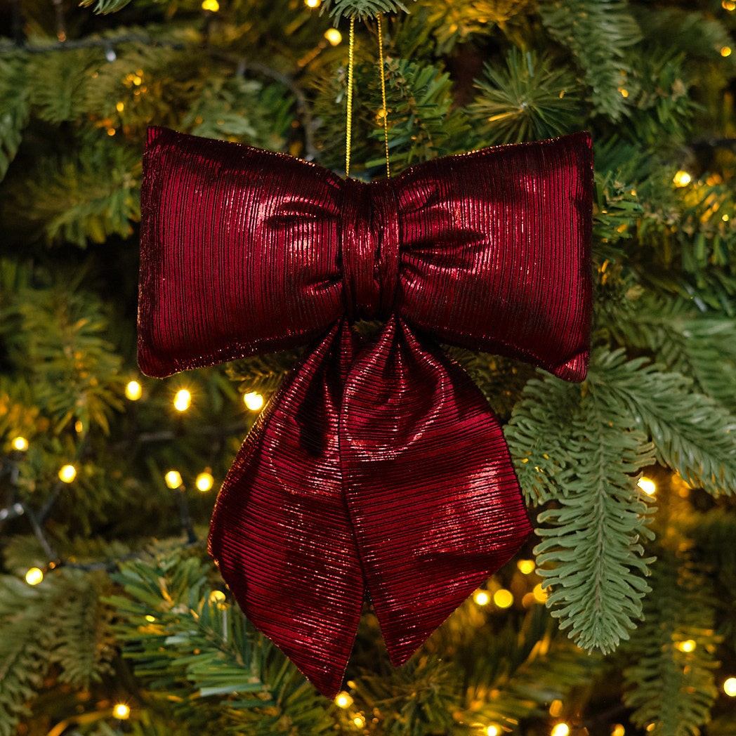 Medium Burgundy Shimmer Bow Decoration