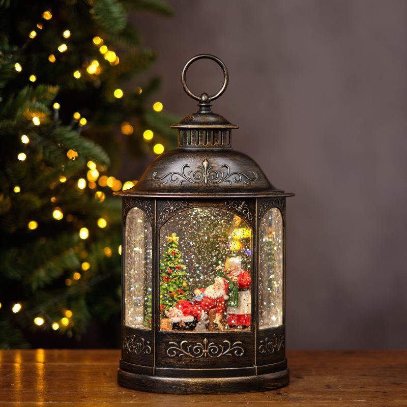 Musical Relaxed Santa Lantern Water Spinner