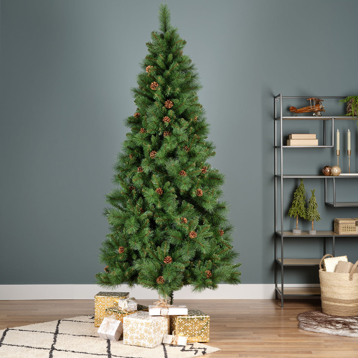 Woodland Slim Pine Christmas Tree (7ft)