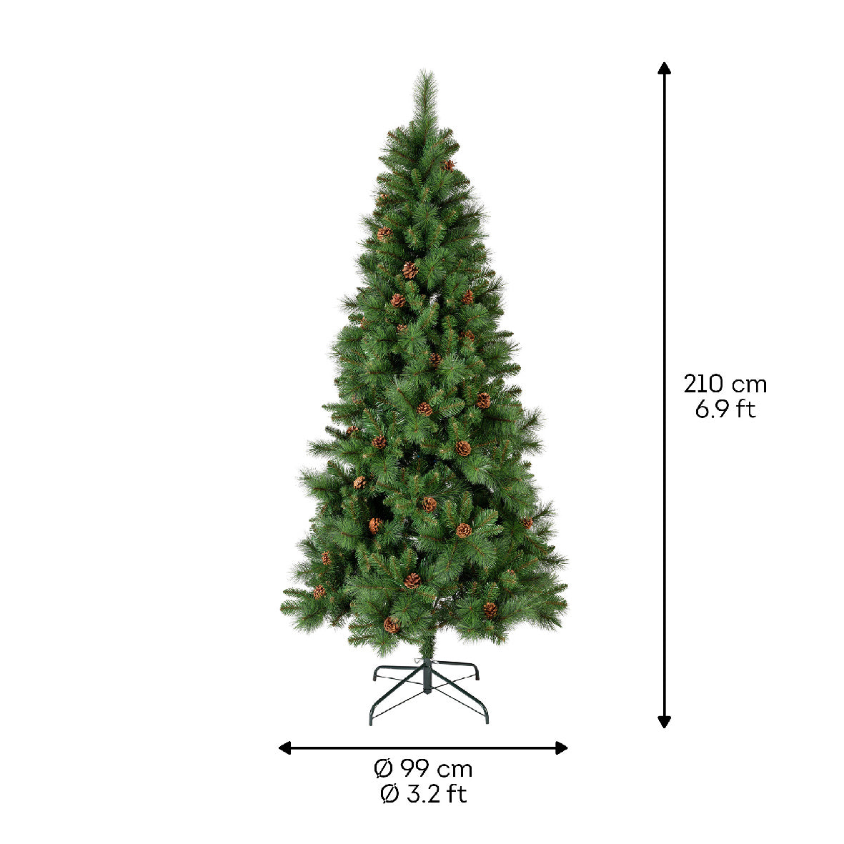 Woodland Slim Pine Christmas Tree (7ft)
