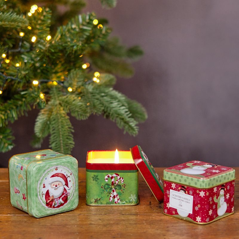 Christmas Scented Square Candle Tin