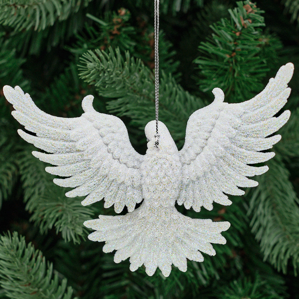Iridescent White Acrylic Dove Tree Decoration