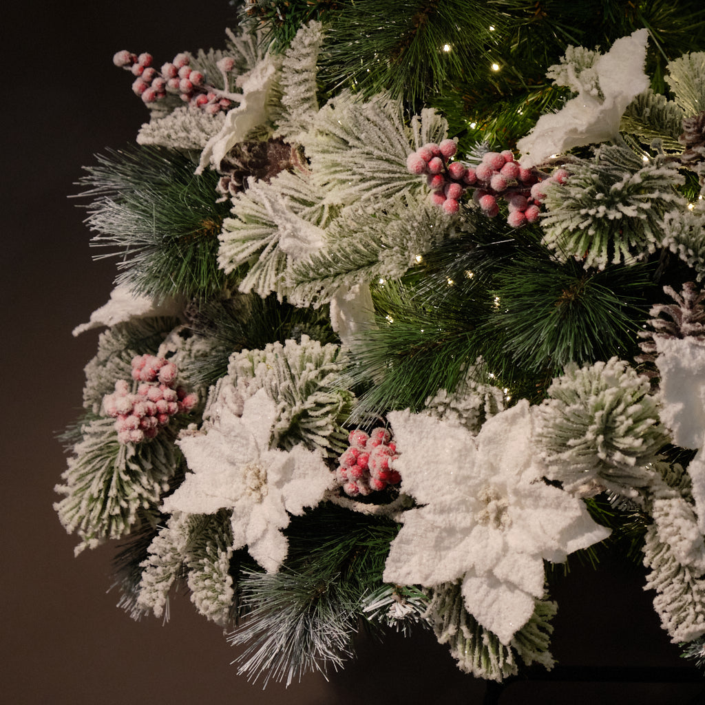 Snowy Poinsettia Garland