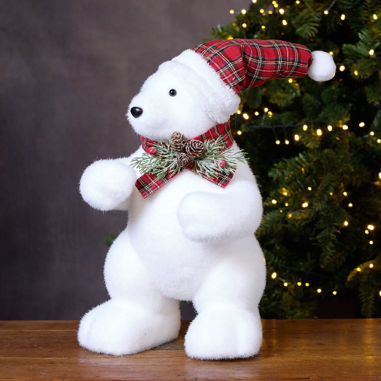 Pinecone Tartan Polar Bear