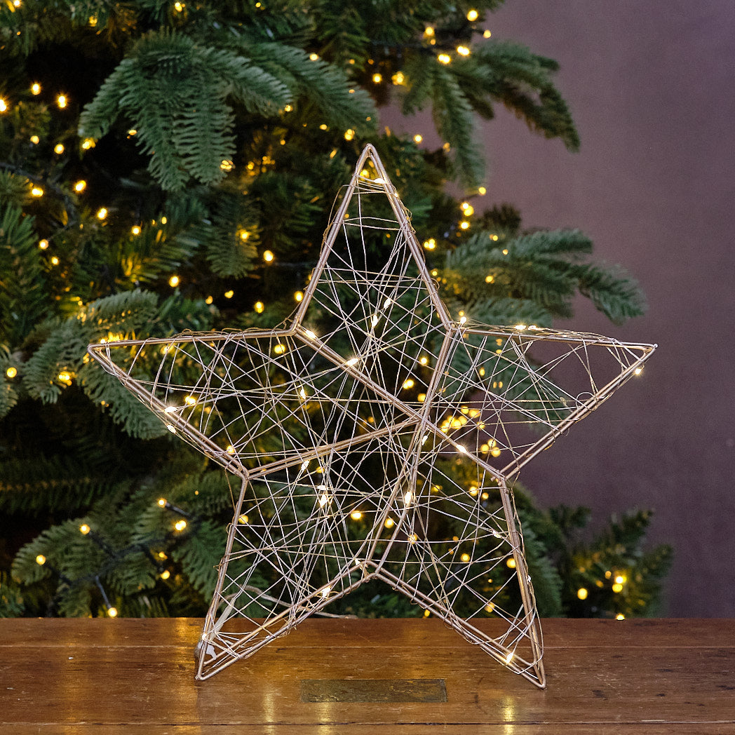 Gold LED Wire Star