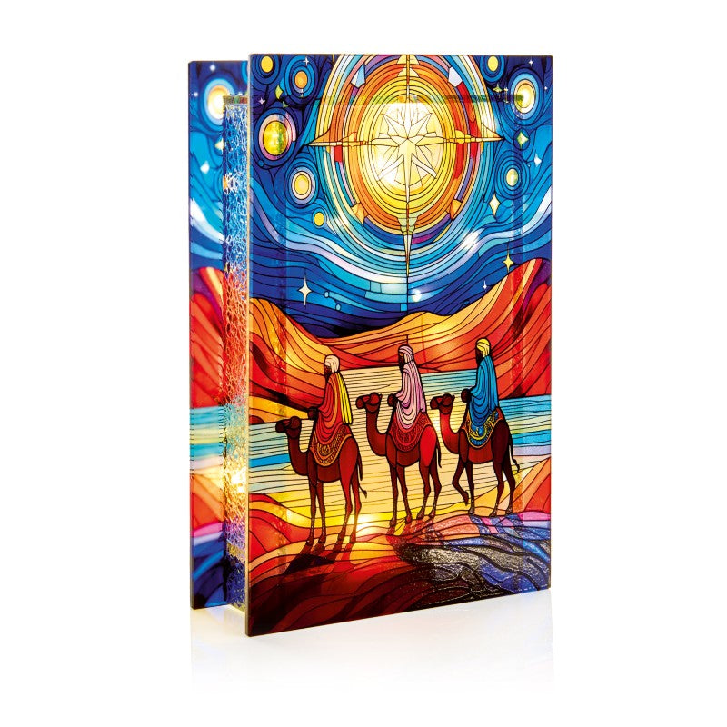 Three Wise Men LED Stained Glass Lamp
