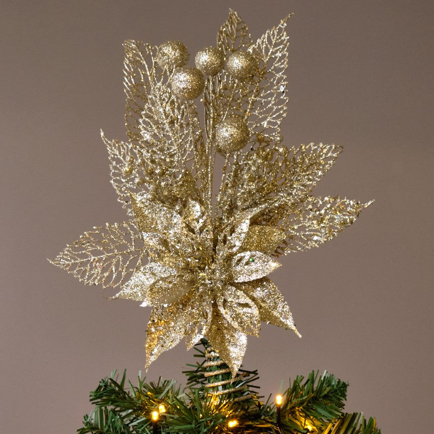 Poinsettia Christmas Tree Topper