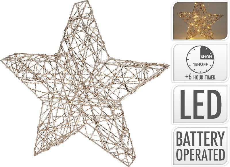 Light Up 30 LED Wire Star