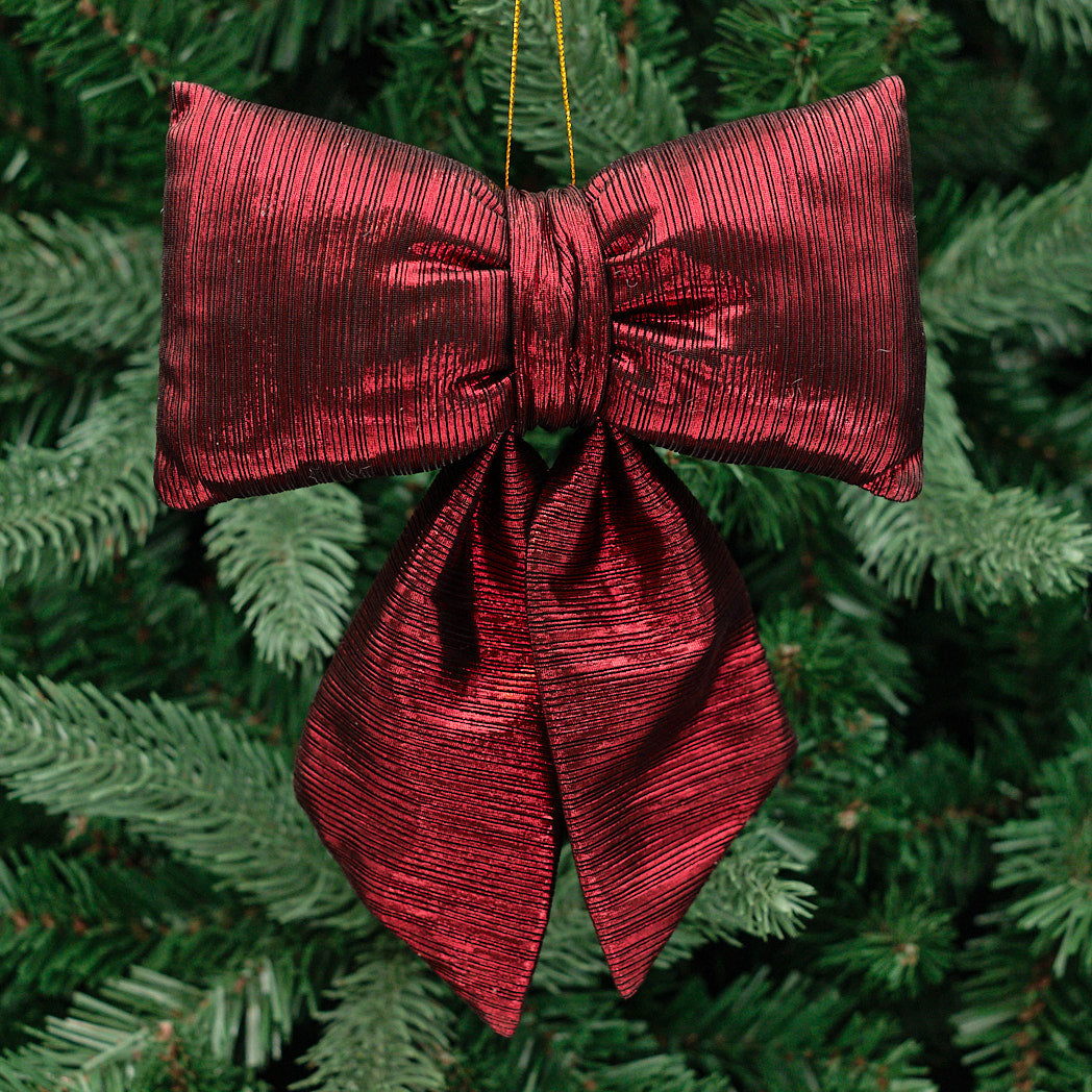 Medium Burgundy Shimmer Bow Decoration