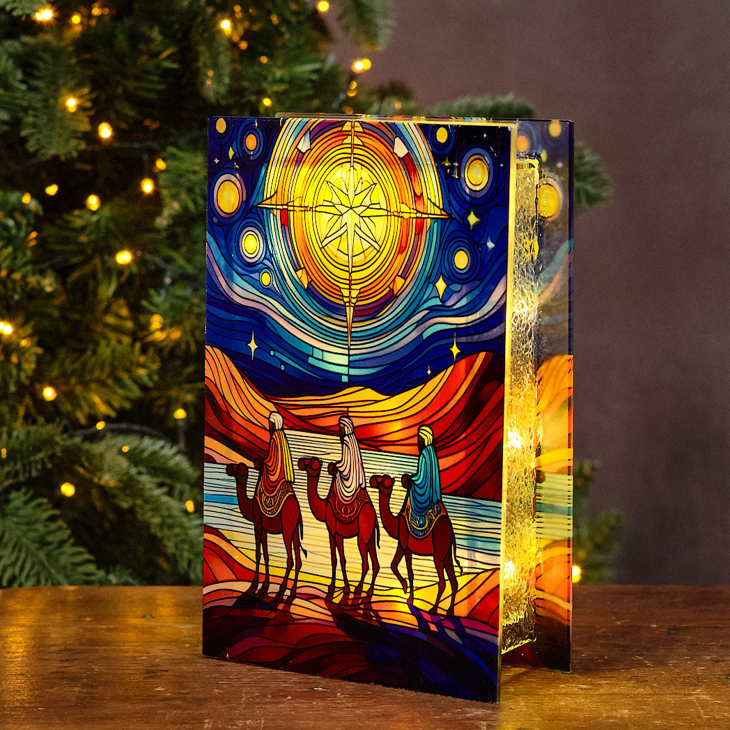 Three Wise Men LED Stained Glass Lamp