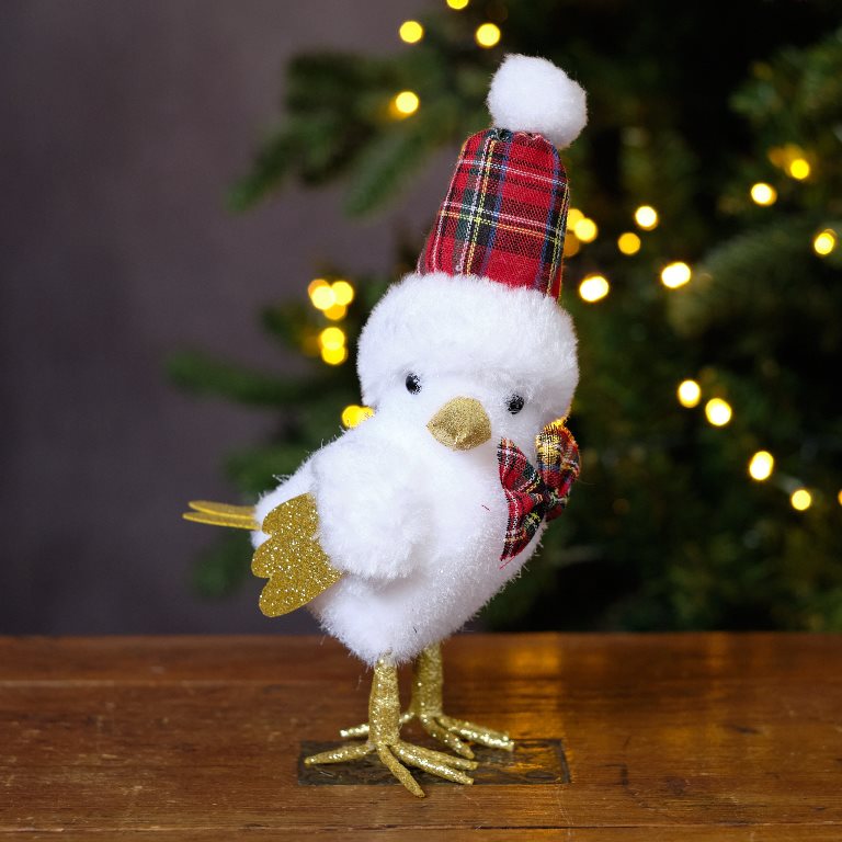 Tartan Bobble Hat Bird