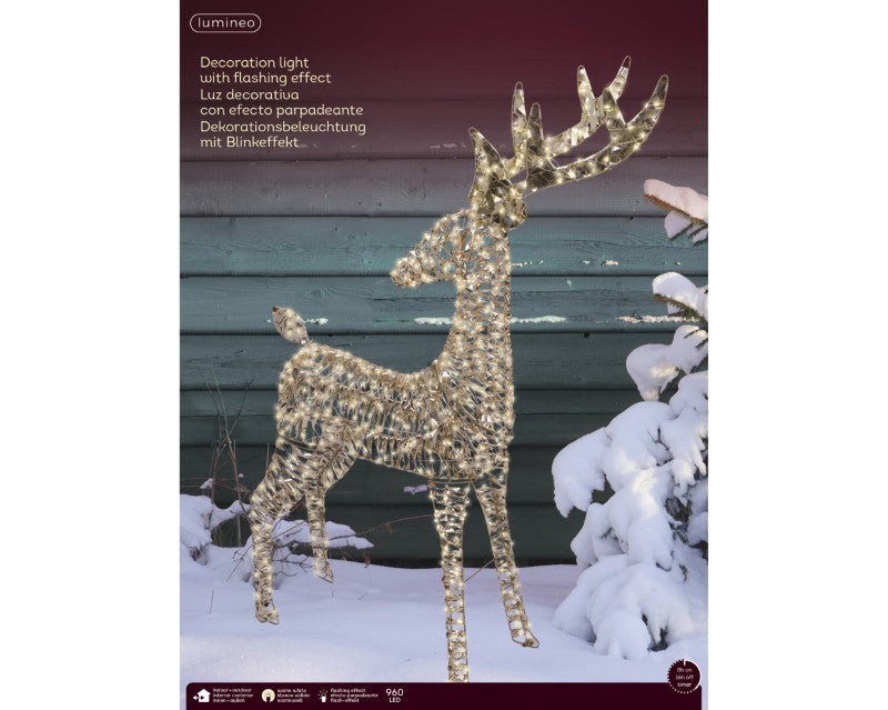 Warm White Micro LED Reindeer