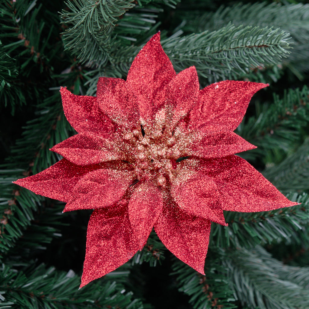 Poinsettia Clip-On