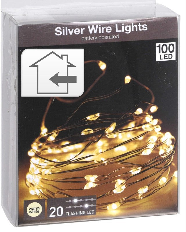 Indoor Battery Wire 100 LED Flicker Lights