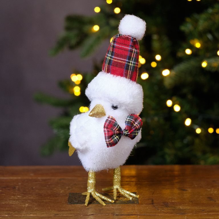 Tartan Bobble Hat Bird