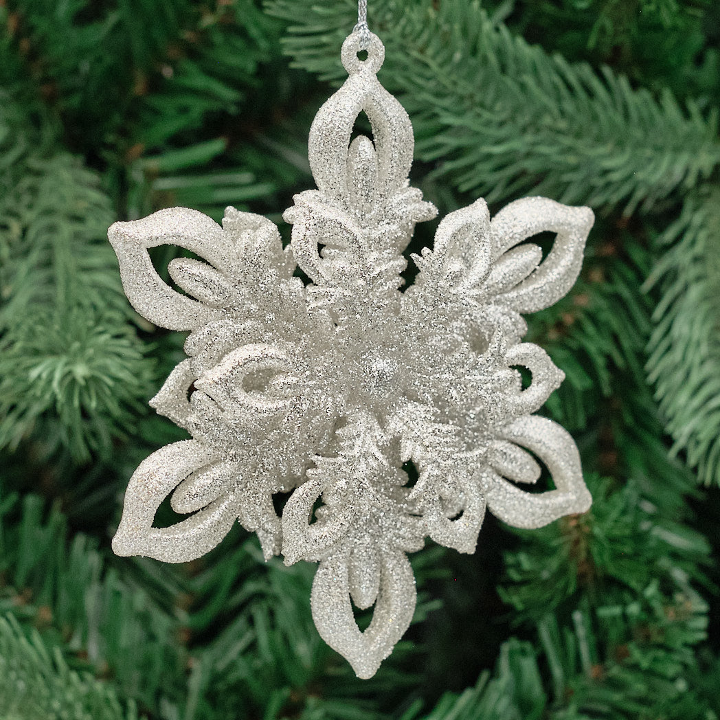 Champagne Silver Layered Acrylic Snowflake Decoration