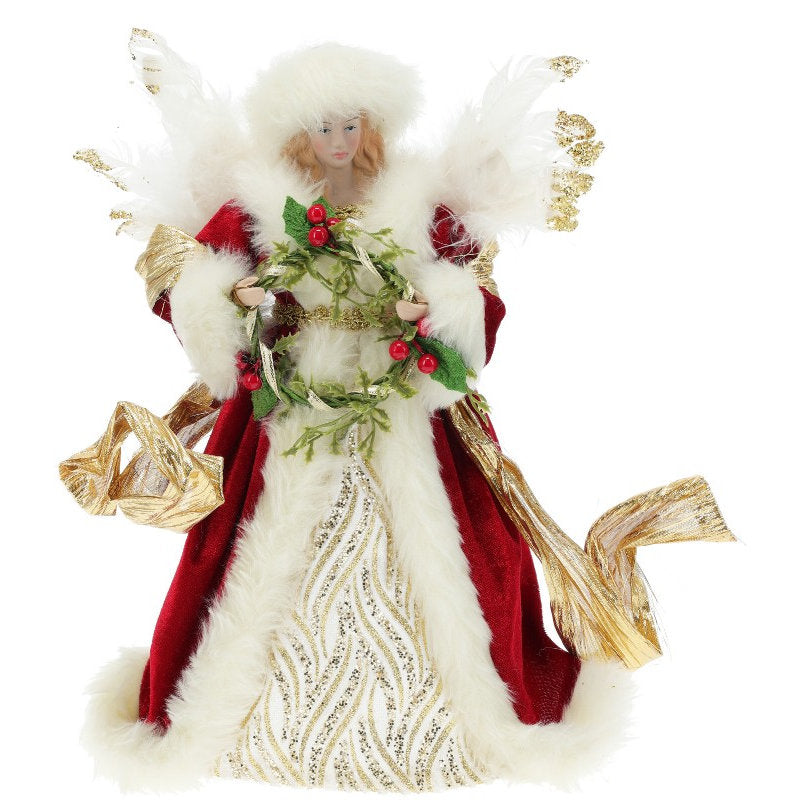 Fur Trim Tree Topper Angel