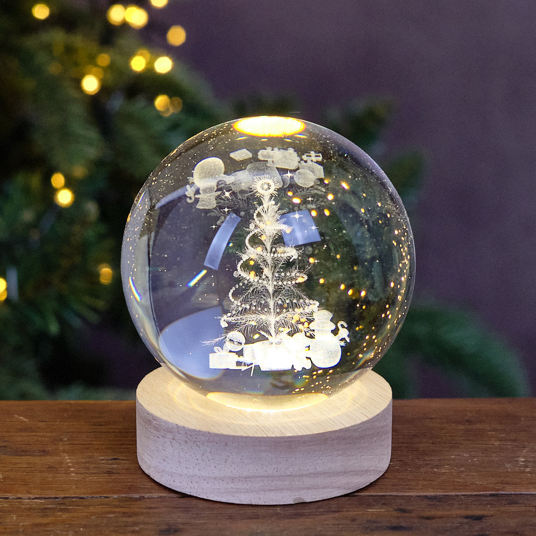 USB LED Glass Ball - Christmas Tree Scene