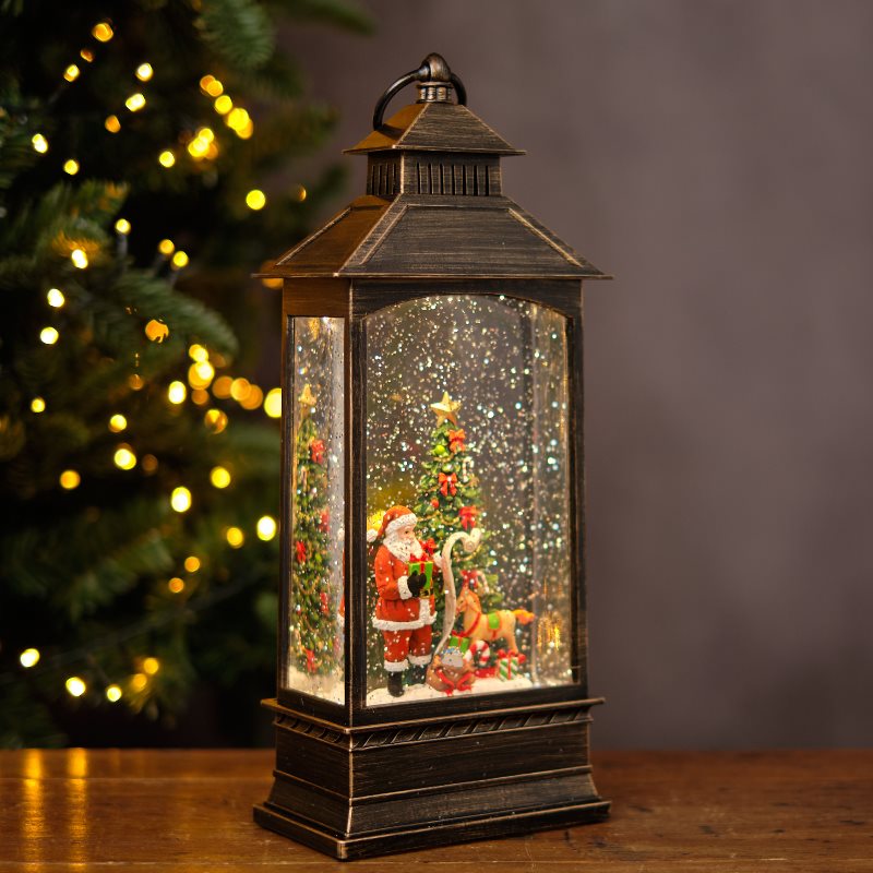 Large Santa Lantern Water Spinner