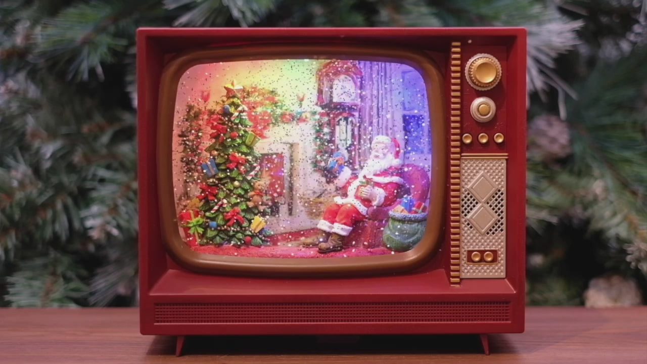 Christmas Scene Television Water Spinner